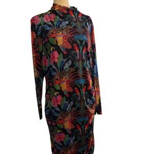 Ashley Stewart Jungle Print Mock Neck Dress Size 18/20 Bold Tropical Leopard